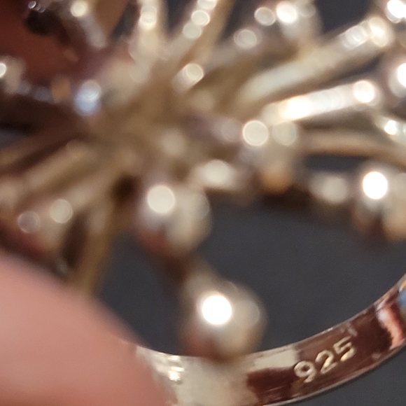 Starburst Sterling Silver Ring Sz 6 - Picture 5 of 6